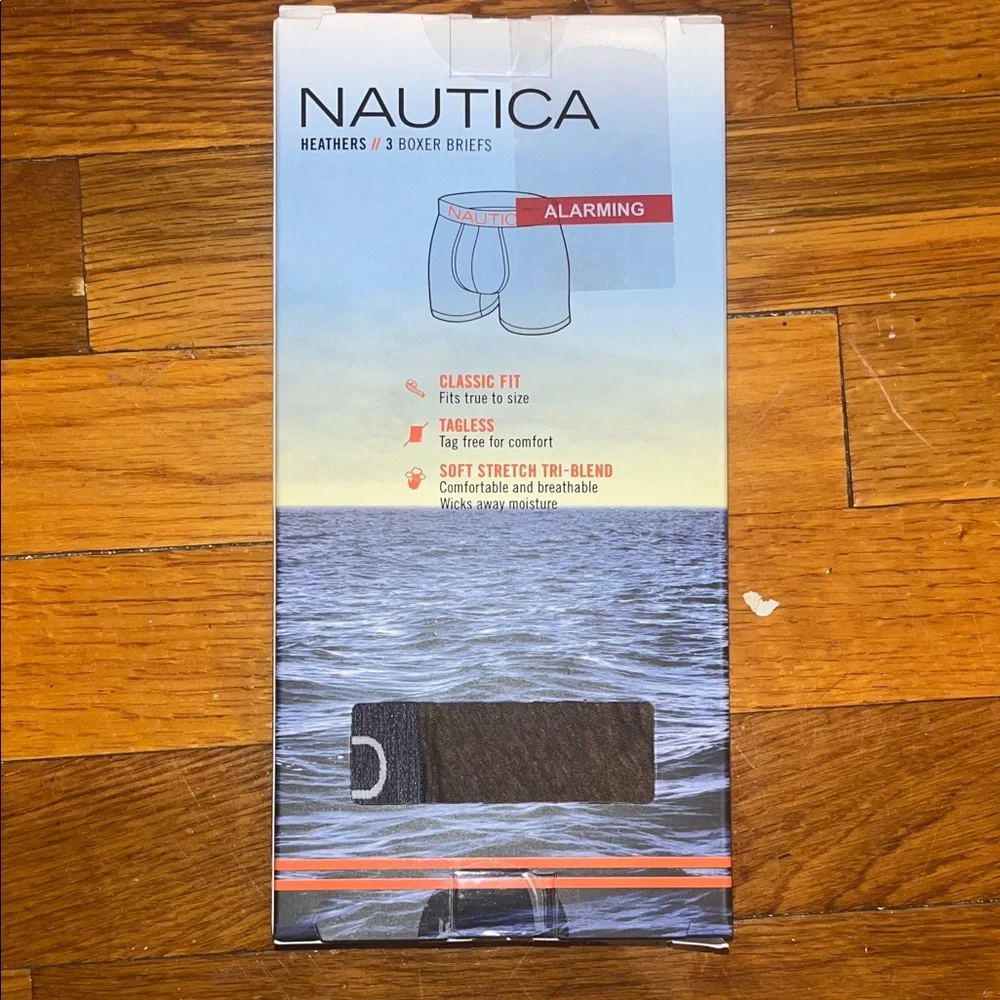🌴 Nautica 3-Pack Men's Heather Gray Boxer Briefs